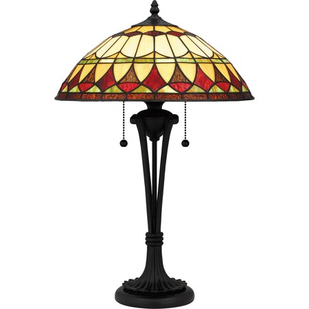 Quoizel Tiffany Table Lamp Tiffany 2 Lights Matte Black TF16143MBK
